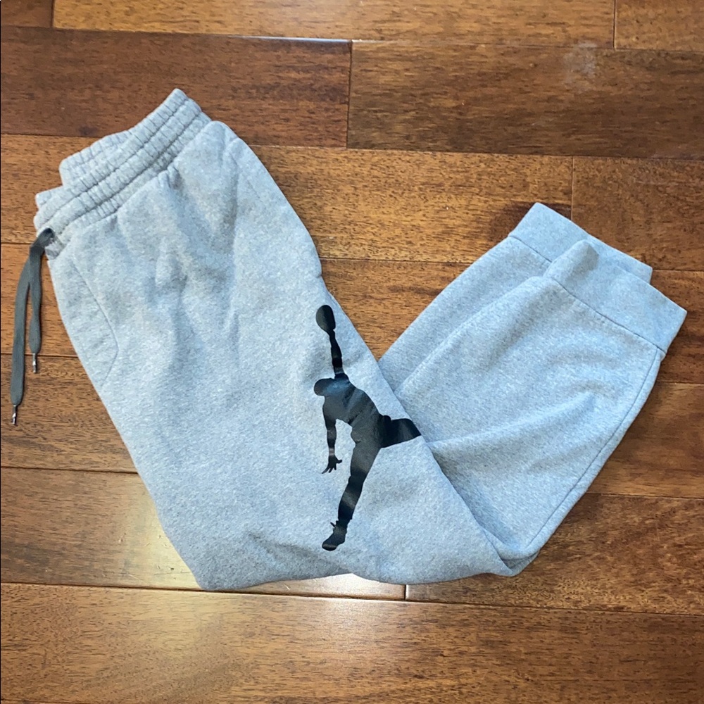Jordan Men’s Light Gray Joggers with Black Logo